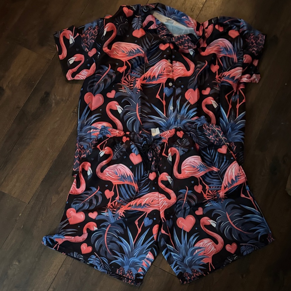 Flamingo Print Men Shorts